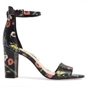 VINCE CAMUTO Corlina Floral Ankle Strap Sandal Heels Black NEW